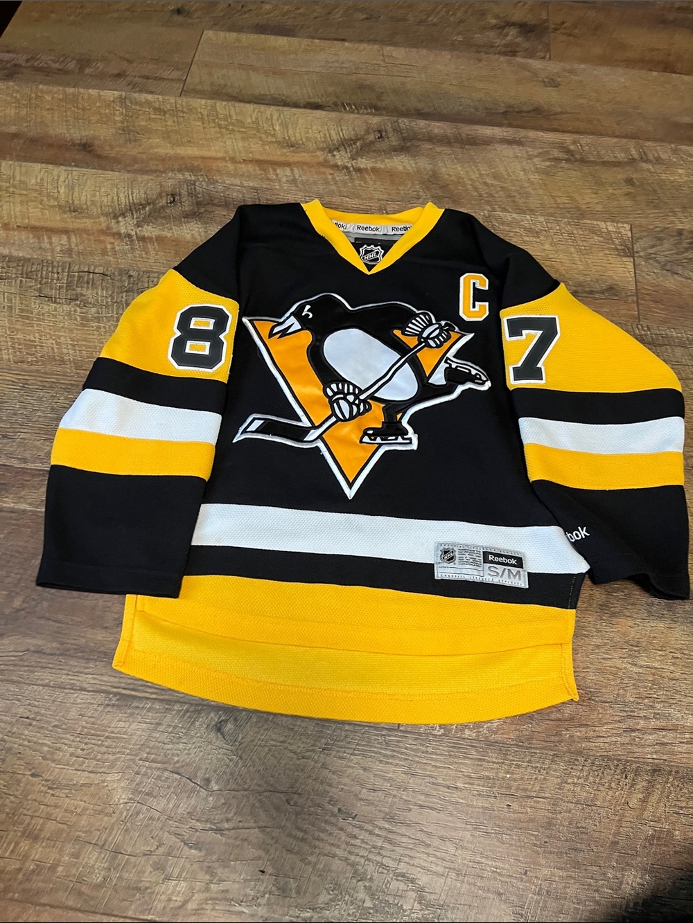 Reebok Pittsburgh Penguins #87 Jersey - Black, Gold & White
